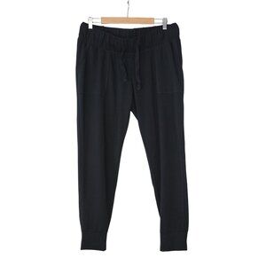 Isabel by Ingrid + Isabel black French terry drawstring tapered leg lounge pants